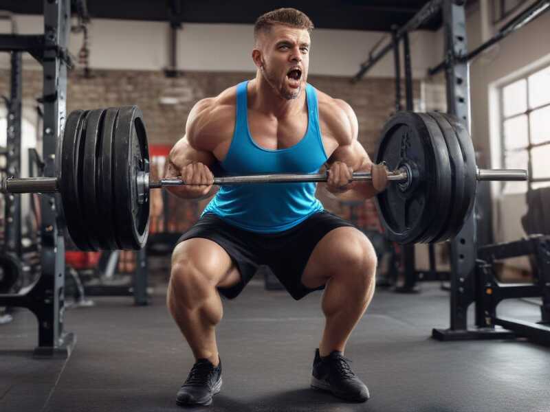 man lifting weights